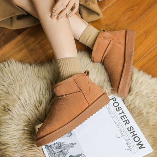 MINI雪地靴 女保暖 皮毛一体短筒短靴  加绒加厚防滑 商品图2