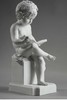 独角鹿西洋古董 20世纪法国出品阅读的孩童主题素胎瓷人物雕塑一对 商品缩略图3