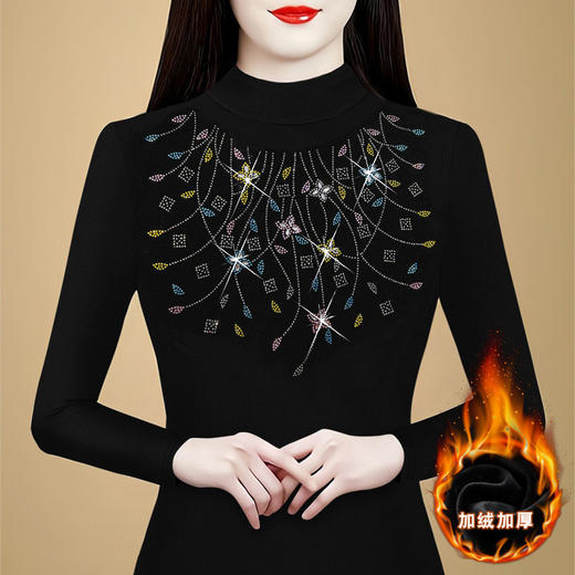 KQL C20N179洋气修身显瘦打底衫半高领上衣气质纯色 商品图0