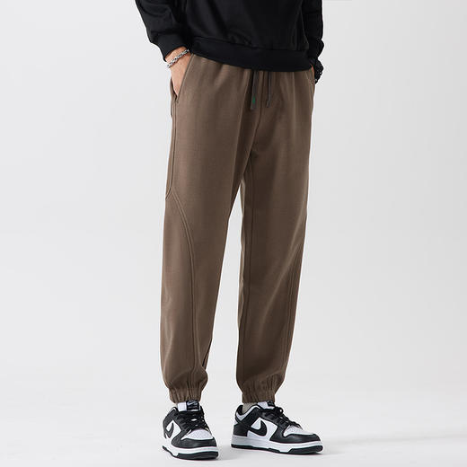 【厚实保暖】罗蒙秋冬款男士休闲裤束脚裤腰部抽绳设计时尚百搭通勤宽松版型长裤子男 商品图4