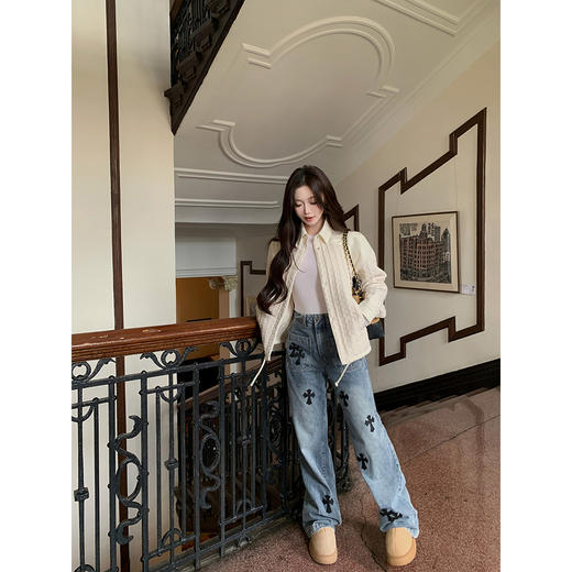 LINCHAOZHANG【高街刺绣】LK250149 克罗心牛仔裤 商品图2