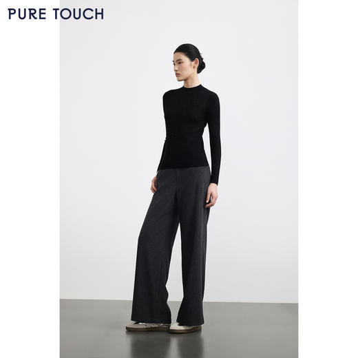 商场同款PURE TOUCH女装 25秋冬羊毛混纺毛针织衫半高领修身毛衣 商品图1