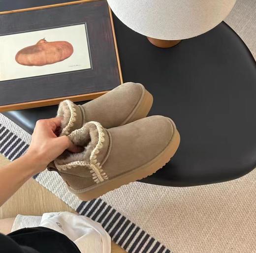 厚底小编织雪地靴 皮毛一体加厚保暖厚底女款时尚 商品图1