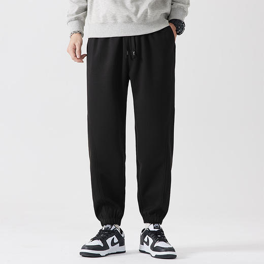 【厚实保暖】罗蒙秋冬款男士休闲裤束脚裤腰部抽绳设计时尚百搭通勤宽松版型长裤子男 商品图1