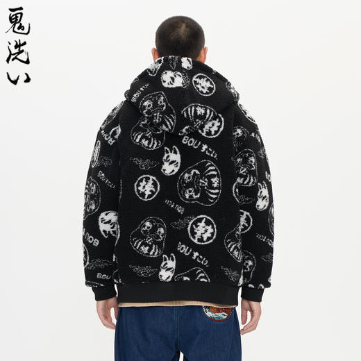 ONIARAI/鬼洗25秋冬新品棒系列达摩满提织仿羊羔绒外套男 N340229 商品图2