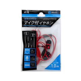 日本GAMING COLOR 3.5mm插口入耳式立体声带麦克风有线耳机AT-EMS05（1米）