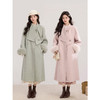 鹿向南「香浮花月」高级感双面加厚毛呢外套冬季淡粉色中长款大衣 商品缩略图0