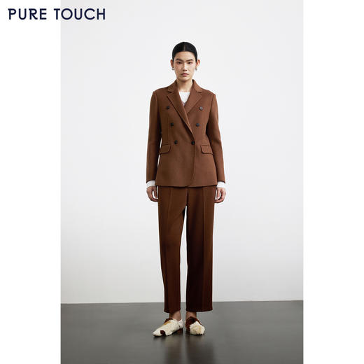 商场同款PURE TOUCH女装25秋冬新款双面呢西装丝毛混纺收腰短外套 商品图3