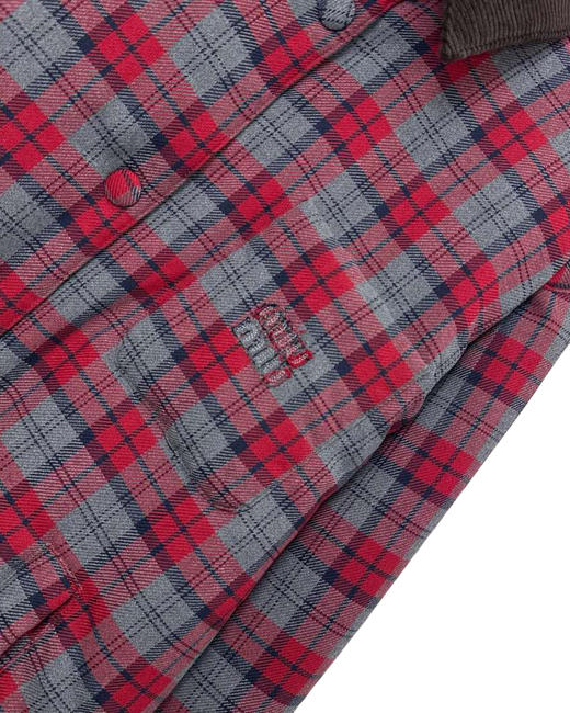 女款羊毛格纹棉服外套ho017 商品图2