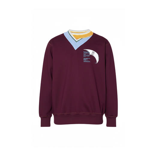 kolor Cut&sew 不规则拼接V领套头卫衣 商品图3