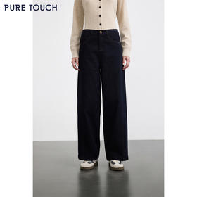 商场同款PURE TOUCH女装25秋冬新款棉混纺牛仔裤高腰直筒休闲长裤
