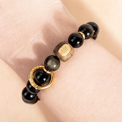 珠御在殿【紫禁守护】金曜石手串/项链 虎眼金曜 金瑞呈祥 流光婉转 福运交织 商品图8