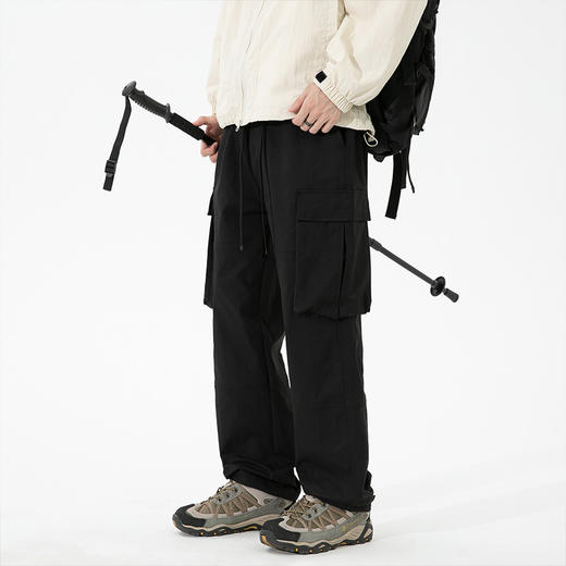 【加绒保暖】罗蒙秋冬款加绒工装休闲裤男士宽松时尚百搭侧边大口袋设计方便时尚通勤休闲长裤子 商品图5