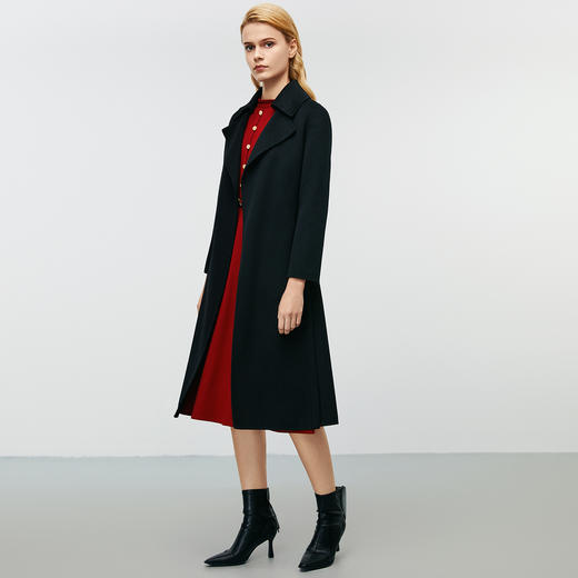 EITIE爱特爱冬新款气质翻领收腰显瘦高级感毛呢大衣8014710 商品图8