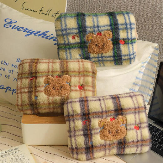 亲肤保暖格纹小熊饼干充电热水袋-纪念日百货门店同款166094756 商品图0