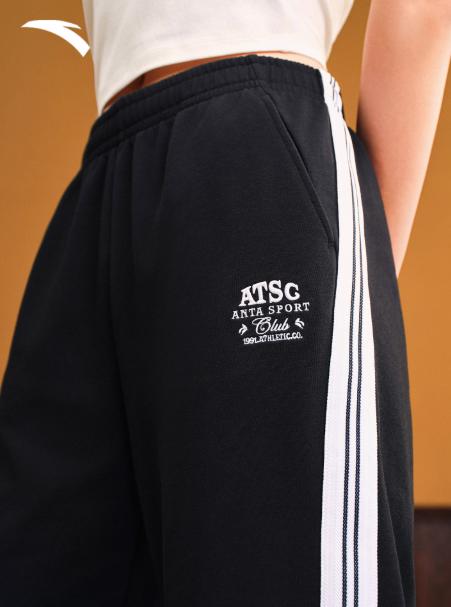 【关晓彤同款】安踏复古休闲长裤女秋季新款宽松直筒裤162538302 商品图3