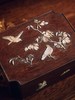 独角鹿西洋古董19世纪日本明治时期出品蝶飞雀舞主题芝山镶嵌木纹漆盒 商品缩略图4