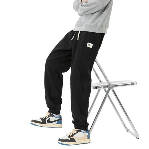 【厚实保暖】罗蒙男士秋冬款休闲裤束脚裤潮男百搭时尚腰部抽绳设计潮搭宽松休闲长裤 商品图8