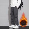 【加绒保暖】罗蒙秋冬款加绒工装休闲裤男士宽松时尚百搭侧边大口袋设计方便时尚通勤休闲长裤子 商品缩略图1