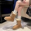SACHA 女士皮毛一体加厚保暖雪地靴防滑厚底增高显瘦短靴加毛豆豆鞋 商品缩略图1