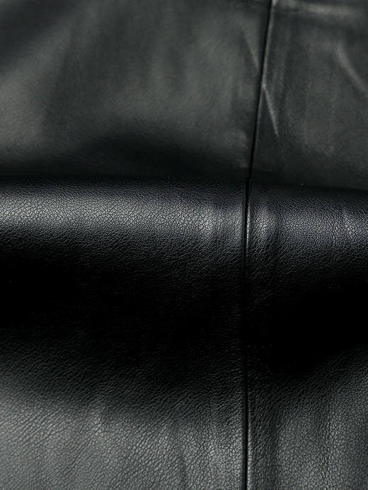 黑色复古风 PU 皮半身裙 高腰松紧腰大摆裙 秋冬显瘦百搭中长款 A 字裙女 商品图4