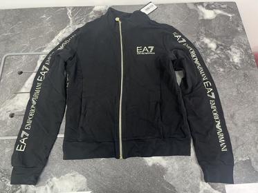 瑕疵EMPORIO ARMANI/EA7 2025年春 女士纯色徽标全拉链立领开衫卫衣