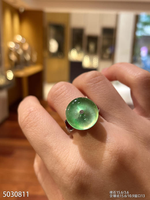 玻璃种木那平安扣戒指【5030811】具体价格微信咨询 商品图5