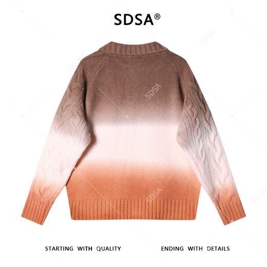 6907SDSA男士秋冬新款痞帅男装韩版渐变纽扣polo领毛衣百搭慵懒风上衣 商品图5