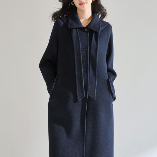 「高货sh」全新升级【铂金会员809/天猫1089/差价280】(00521)洛诗琳可脱卸连帽双面呢大衣2025秋冬中长款两穿羊毛外套 商品图0