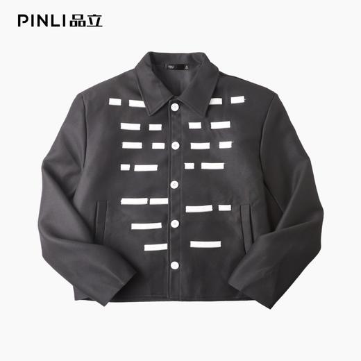 PINLI品立2025秋冬新款撞色垫肩休闲夹克男潮牌翻领短款西服外套GD253104157 商品图5