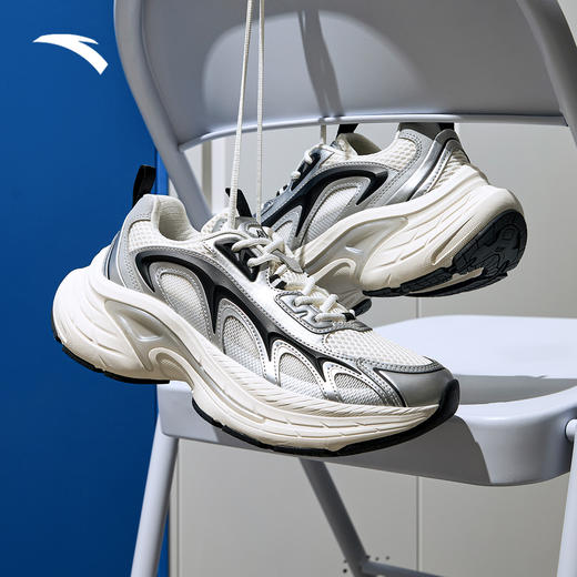 安踏扶摇LT丨厚底增高银色老爹鞋男秋季新款复古休闲鞋 112528857 商品图1