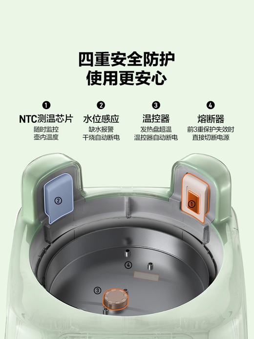 北鼎全玻璃养生壶家用多功能办公室煮茶器烧水壶FK571 商品图2