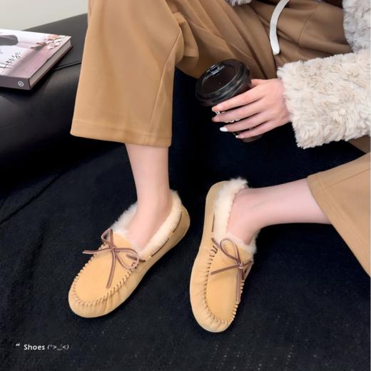 SACHA 女士皮毛一体加厚保暖雪地靴防滑厚底增高显瘦短靴加毛豆豆鞋 商品图3