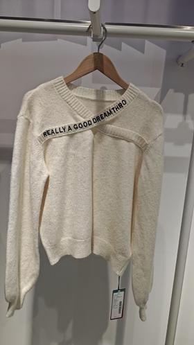 P&X设计师女装2024冬季针织短款毛衣女约会通勤打底上衣 824418147 杏色