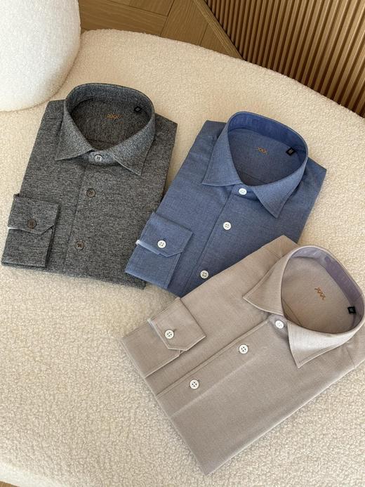 杰*尼*亚男装 新品Trofeo™棉质斜纹针纹男士衬衫 商品图9