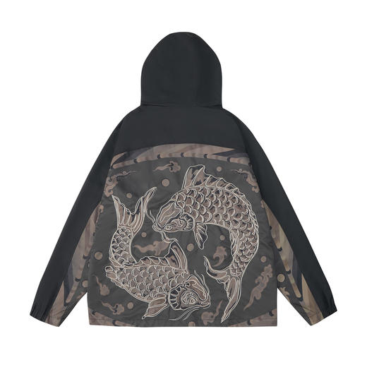 ONIARAI/鬼洗25秋冬新品泥棒蓝敦煌双鱼壁画绣花外套男 N340235 商品图4