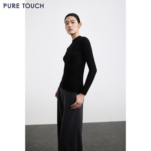 商场同款PURE TOUCH女装 25秋冬羊毛混纺毛针织衫半高领修身毛衣 商品图4