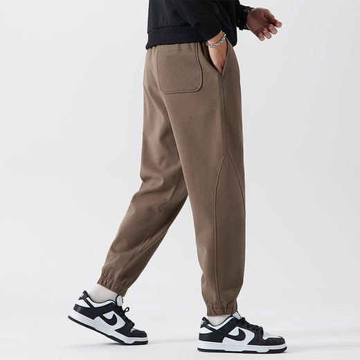 【厚实保暖】罗蒙秋冬款男士休闲裤束脚裤腰部抽绳设计时尚百搭通勤宽松版型长裤子男 商品图6