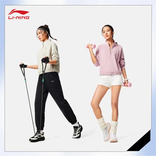 李宁女子加绒保暖锁温干爽宽松套头卫衣AWDV946 商品图2