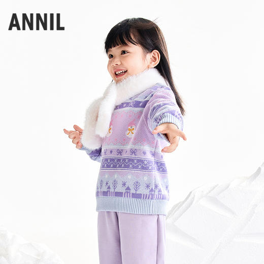 【实体店同款】男女童圆领针织衫冬季新款安奈儿童装XM544015 商品图2