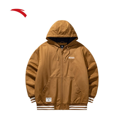 安踏加厚运动服外套男士冬季新款学院风宽松休闲连帽保暖夹克上衣152548604 商品图0