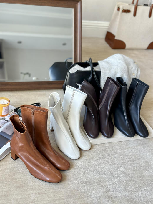 115-6 宋茜同款 bf经典sofia踝靴 内外底全皮 鲶鱼头粗跟 侧拉链短靴 准码很准 无标已贴底 商品图1