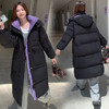 奢姿大码女装2025冬季胖妹妹可脱卸蓬松大毛领连帽长款羽绒服外套7354300238 商品缩略图1