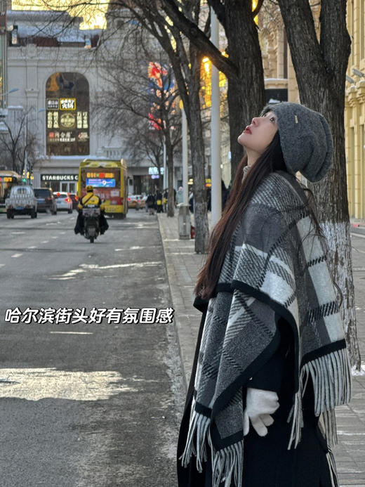 【百图lulu定制】【冬季恋歌围巾】   格纹磨毛 围巾  冬日氛围感拉满 商品图14