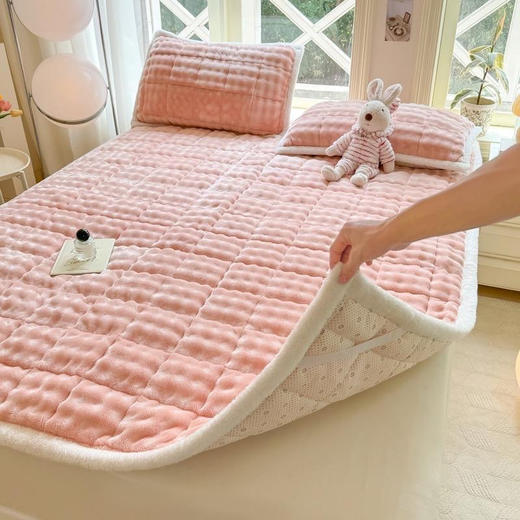 冬季必备·兔毛绒床垫多层泡泡绒结构提供极致温暖 商品图6