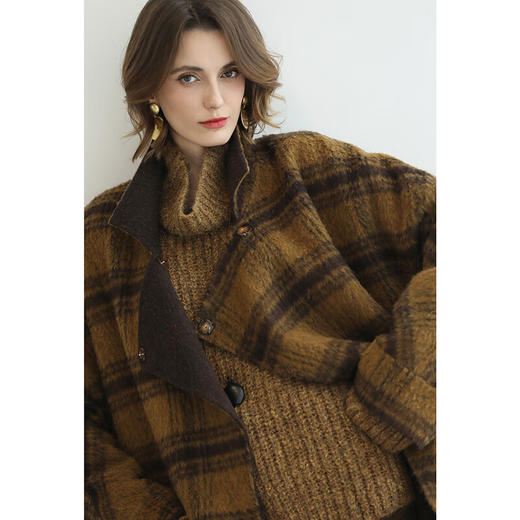 COCOBELLA气质美拉德宽松高领毛衣新款慵懒风毛针织衫MZ3128 商品图2