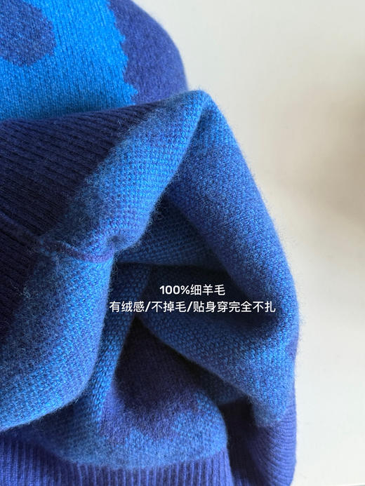 25秋冬新色-M花朵100%羊毛圆领毛衣【包邮+三天无理由退换】 商品图14