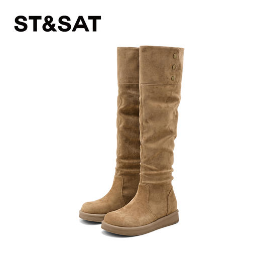 星期六复古两穿堆堆长筒靴SSD4117CFF 商品图6