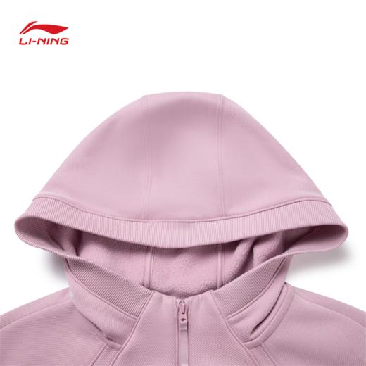 李宁女子加绒保暖锁温干爽宽松开衫连帽卫衣AWDV944 商品图5
