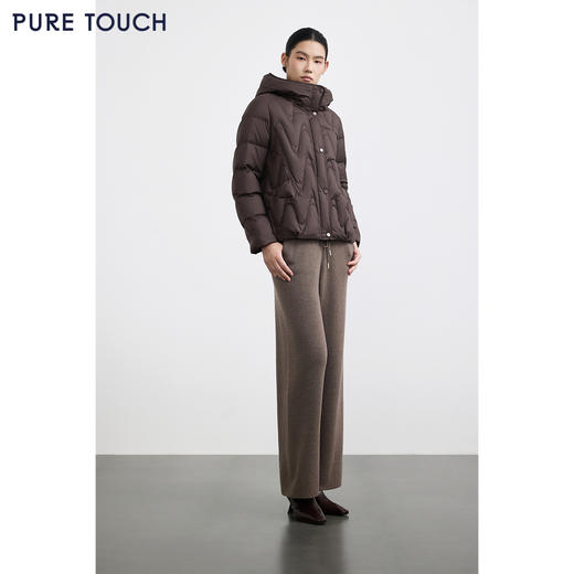 商场同款PURE TOUCH女装25冬新款白鸭绒羽绒服短款连帽宽松羽绒服 商品图1
